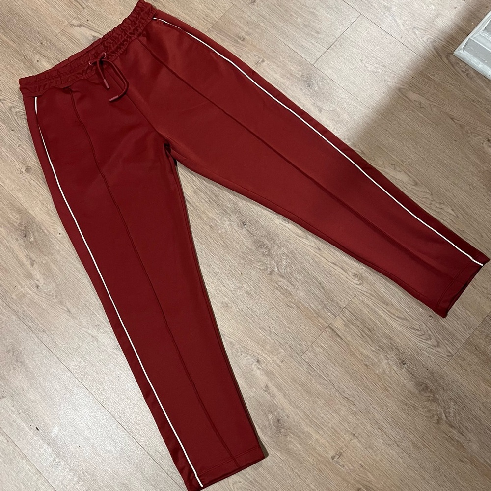 Zara Burgundy Seam Track Pant size Large